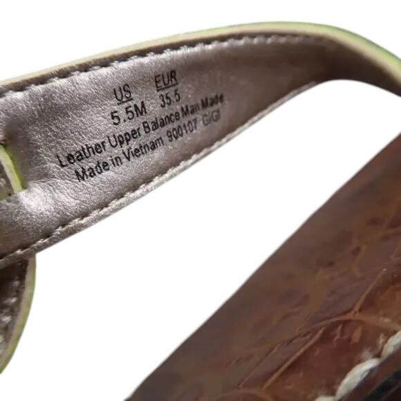 Sam Edelman Shoe Women 5.5 Sandal Fashion Snake Print Neon Gigi Flat Ankle Strap - Picture 6 of 12